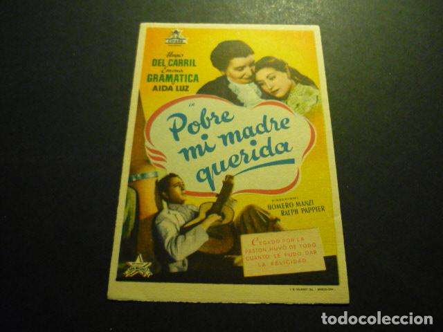 Cine: POBRE MI MADRE QUERIDA PROGRAMA DE MANO SIN PUBLICIDAD - Foto 1