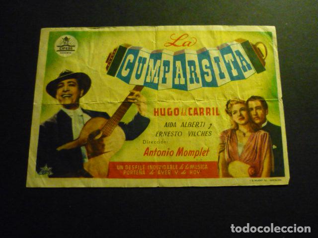  Flyers Publicitaires de films Anciens: LA COMPARSITA PROGRAMA DE MANO CON PUBLICIDAD CINE DELICIAS VILLANUEVA DE LA SERENA BADAJOZ