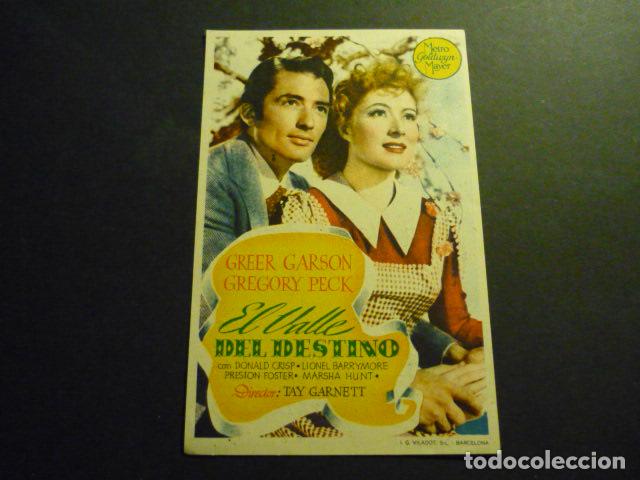 Cine: EL VALLE DEL DESTINO PROGRAMA DE MANO CON PUBLICIDAD CINE DELICIAS VILLANUEVA DE LA SERENA BADAJOZ