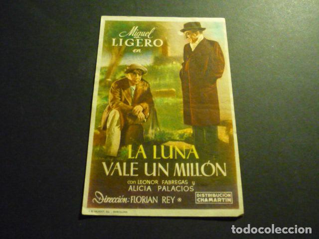  Flyers Publicitaires de films Anciens: LA LUNA VALE UN MILLON PROGRAMA DE MANO CON PUBLICIDAD CINEMA BELTRAN LA ALBERCA MURCIA