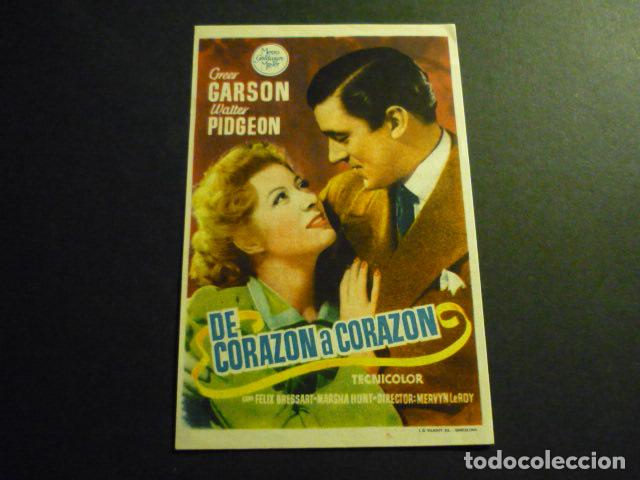 Kino: DE CORAZON A CORAZON PROGRAMA DE MANO CON PUBLICIDAD CINE PORVENIR RICOTE MURCIA