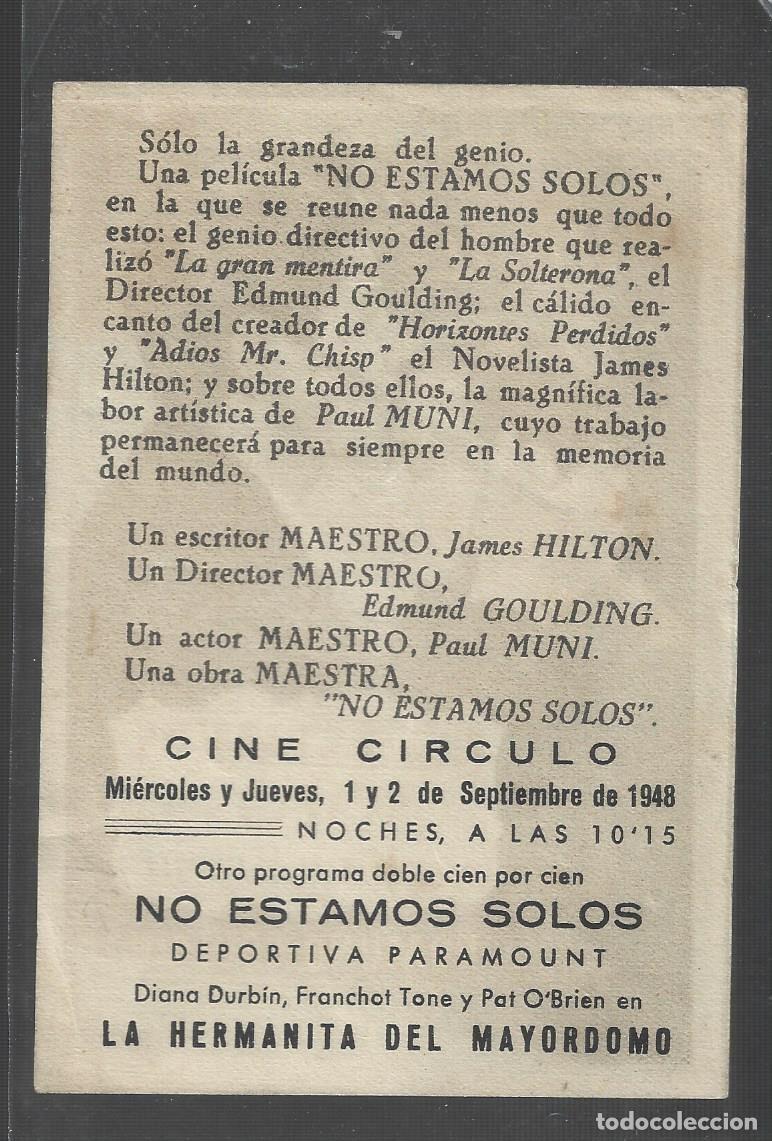 Cine: 1 programa de cine antiguo a&ntilde;o 1948 no estamos solos 4/11 - Foto 2