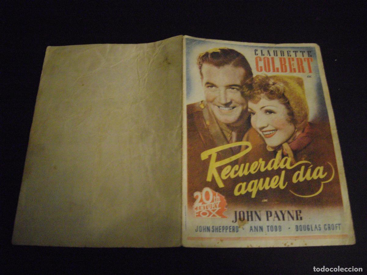 Cine: RECUERDA AQUEL DIA PROGRAMA DE MANO DOBLE SIN PUBLICIDAD - Foto 1