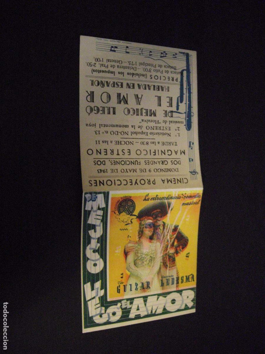 Cine: DE MEJICO LLEG&Oacute; EL AMOR PROGRAMA DE MANO DOBLE CON PUBLICIDAD CINEMA PROYECCIONES CIUDAD REAL