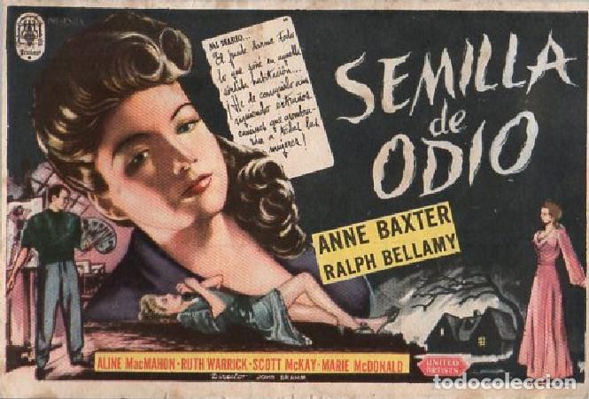 Cine: PROGRAMA DE CINE: SEMILLA DE ODIO PC-9107 - Foto 1