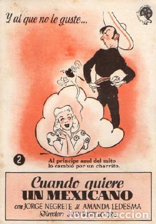 Cine: PROGRAMA DE CINE: CUANDO QUIERE UN MEXICANO N&ordm; 2 PC-9117 - Foto 1