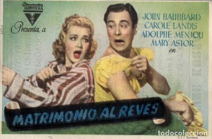 Cine: PROGRAMA DE CINE: MATRIMONIO AL REVES PC-9176 - Foto 1