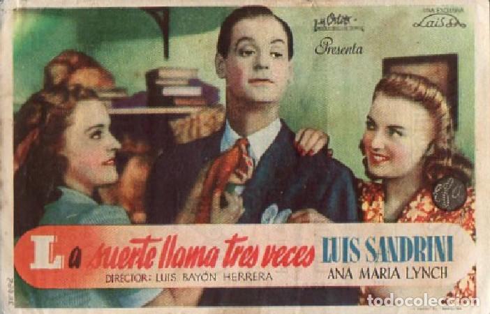 Cine: PROGRAMA DE CINE: LA SUERTE LLAMA TRES VECES PC-9185 - Foto 1