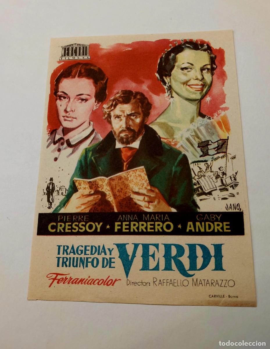  Foglietti di film di film antichi di cinema: Tragedia y Triunfo de Verdi 1953 Sin publicidad