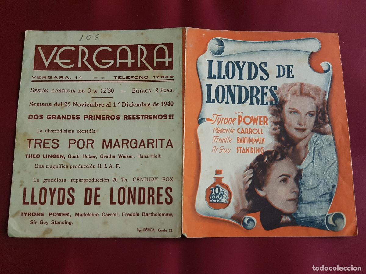 Cine: PROGRAMA DE MANO - LLOYDS DE LONDRES - Foto 1
