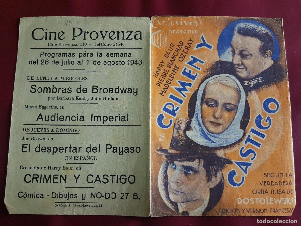 Cine: PROGRAMA DE MANO - CRIMEN Y CASTIGO - Foto 1