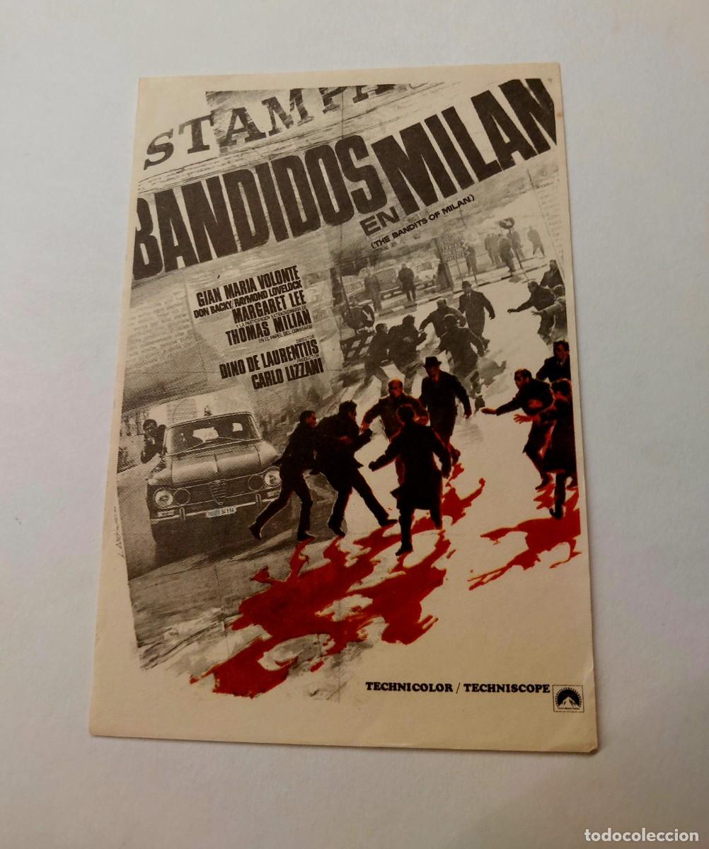 Foglietti di film di film antichi di cinema: Bandidos en Milan 1968 Sin publicidad