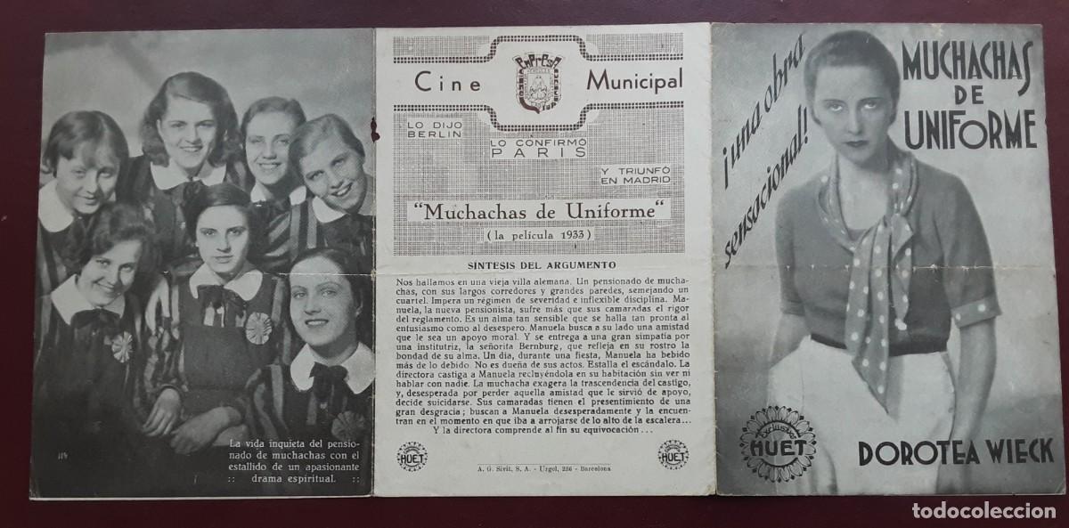  Foglietti di film di film antichi di cinema: MUCHACHAS DE UNIFORME, HERTA THIELE, DOROTEA WIECK.