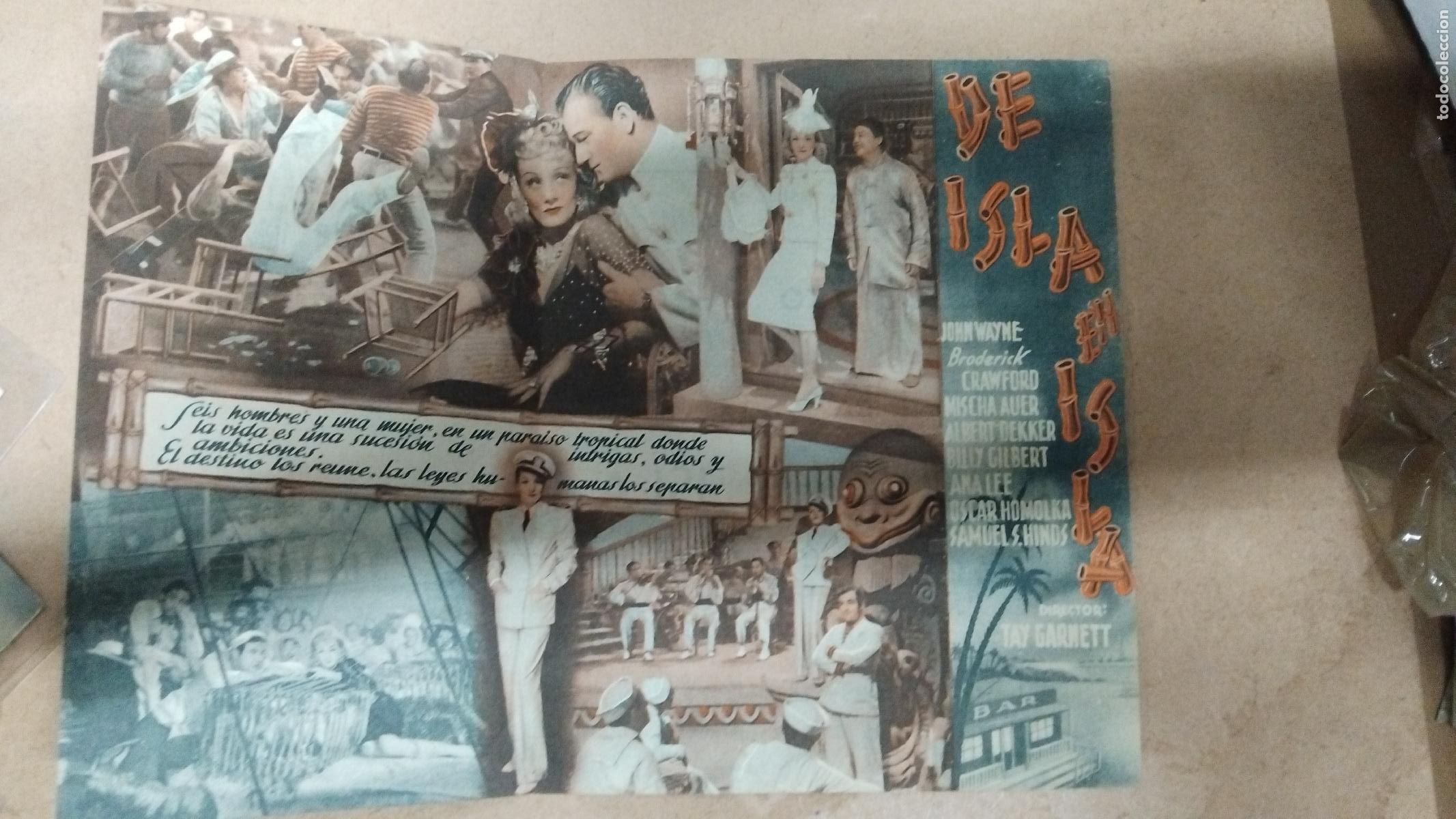 Cine: PROGRAMA DE CINE DOBLE DE ISLA EN ISLA - MARLENE DIETRICH - 1943 - Foto 2