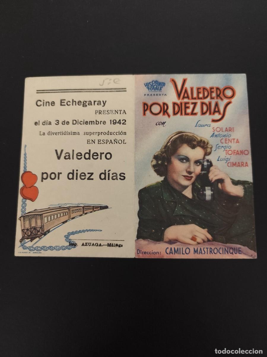  Flyers Publicitaires de films Anciens: Valedero por diez d&iacute;as Doble Con publicidad Cine Echegaray M&aacute;laga