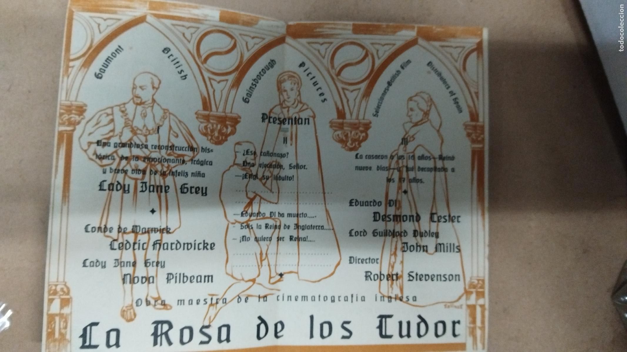 Cine: PROGRAMA DE CINE DOBLE LA ROSA DE LOS TUDOR - JOHN MILLS- CINE COLISEUM - Foto 2