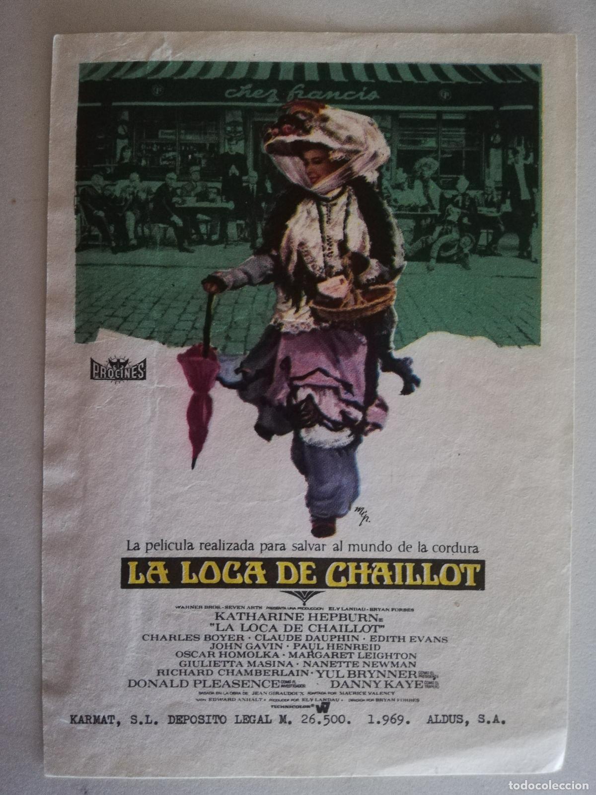 Cine: FOLLETO DE MANO, LA LOCA DE CHAILLOT - Foto 1
