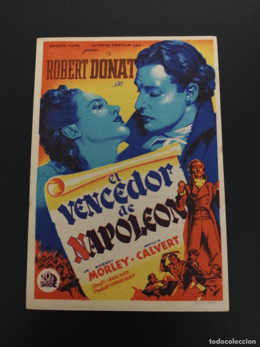 Folhetos de m&atilde;o de filmes antigos de cinema: El vencedor de Napole&oacute;n con publicidad Teatro Villamarta Jerez