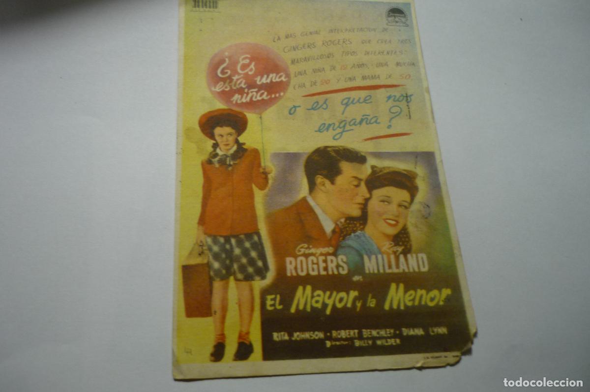 Cine: programa el mayor y la menor.-ginger rogers.-publicidad - Foto 1