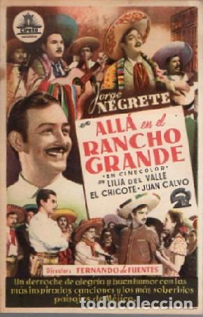 Cine: PROGRAMA DE CINE: ALLA EN EL RANCHO GRANDE PC-9230 - Foto 1