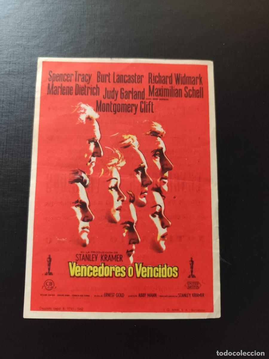  Foglietti di film di film antichi di cinema: Vencedores o vencidos con publicidad Cine Edison Manlleu
