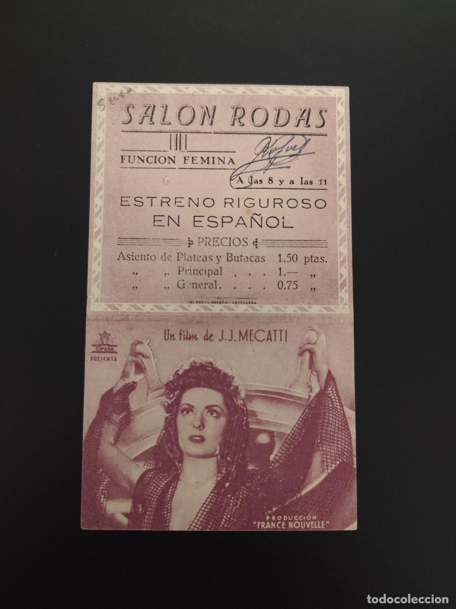  Foglietti di film di film antichi di cinema: La venus ciega doble con publicidad Sal&oacute;n Rodas Antequera
