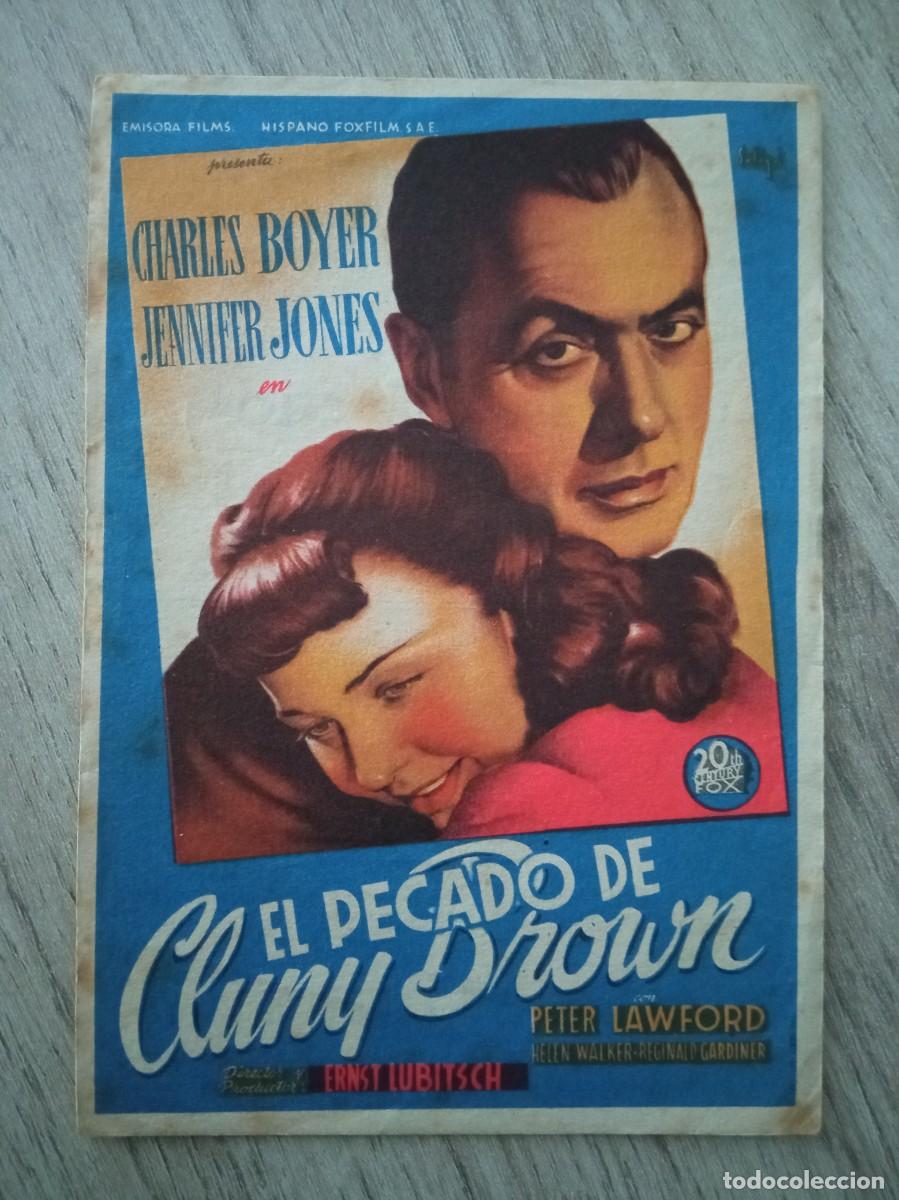  Foglietti di film di film antichi di cinema: EL PECADO DE CLUNY BROWN, CHARLES BOYER, CINE ROASL