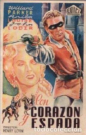 Cine: PROGRAMA DE CINE: CON CORAZ&Oacute;N Y ESPADA PC-9235 - Foto 1