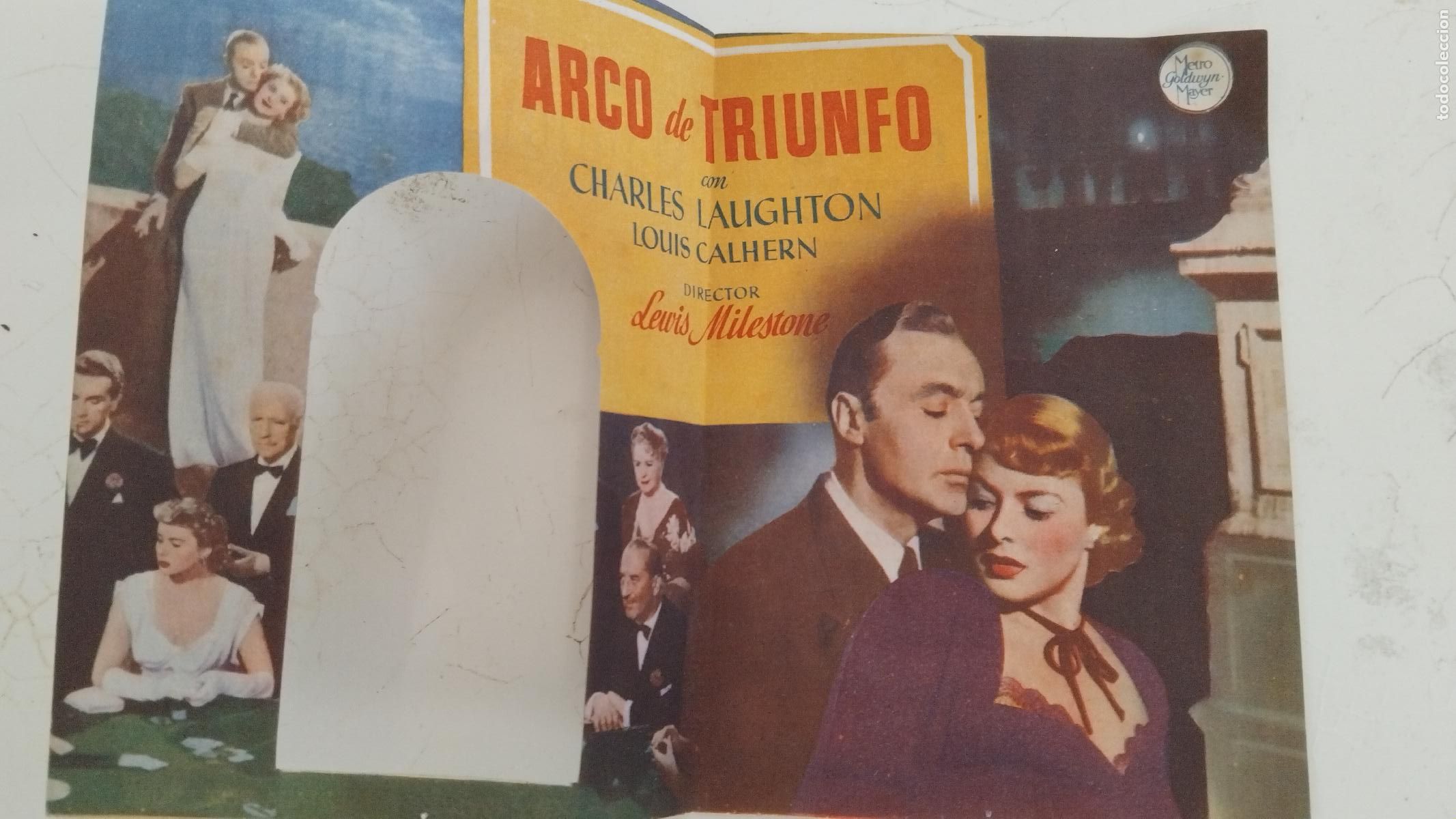 Cine: PROGRAMA DE CINE TROQUELADO DOBLE - ARCO DE TRIUNFO - INGRID BERGMAN - EUTERPE - Foto 2