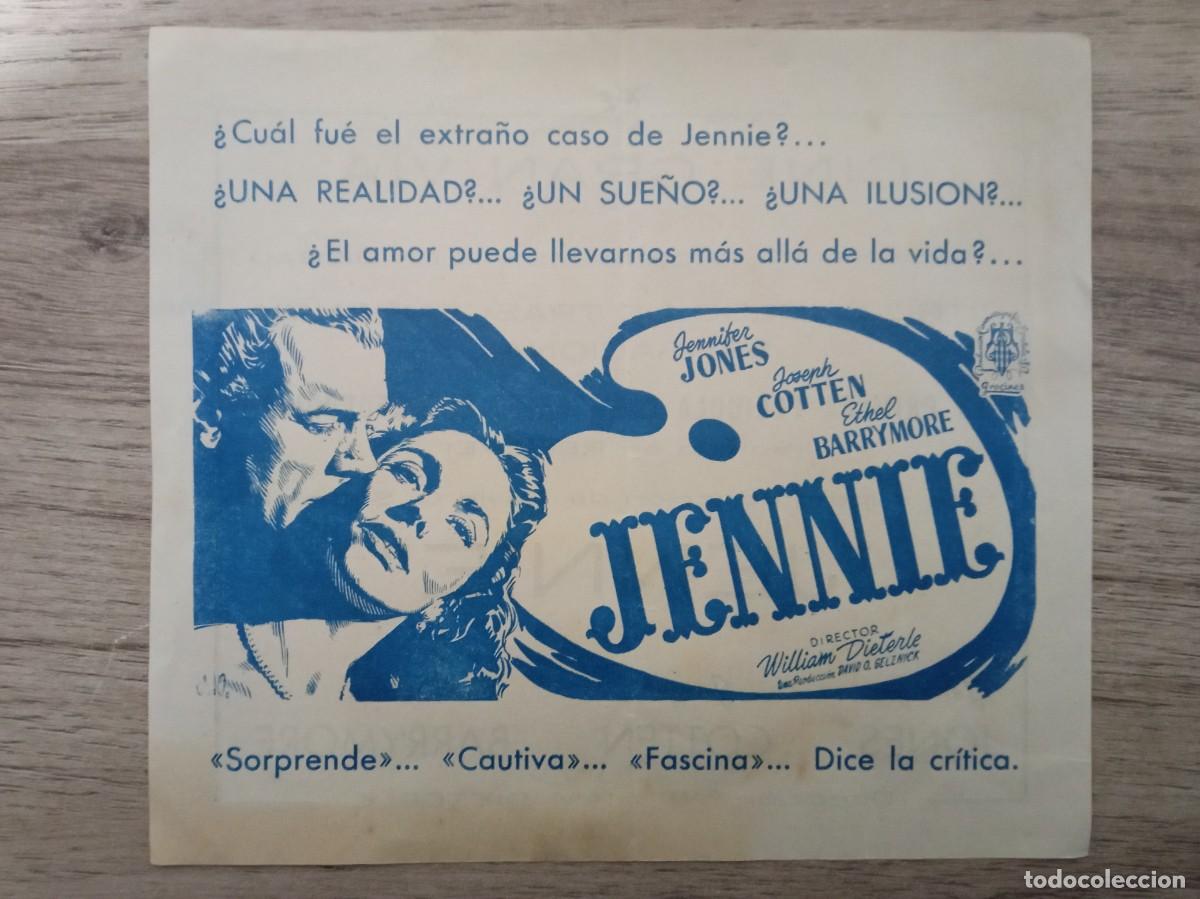  Flyers Publicitaires de films Anciens: JENNIE, JENNIFER JONES, CINE GRAN VIA, BILBAO