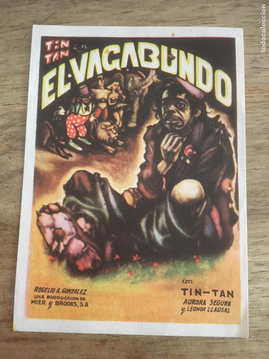 Cinema: el vagabundo tin tan folleto de mano original antiguo perfecto estado