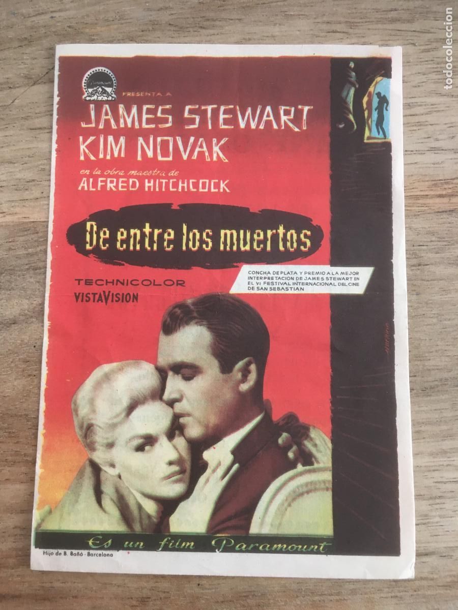  Flyers Publicitaires de films Anciens: de entre los muertos vertigo folleto de mano original antiguo perfecto estado con cine impreso