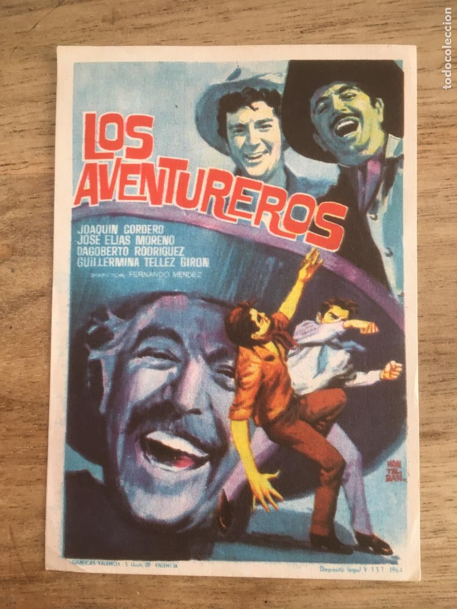  Flyers Publicitaires de films Anciens: los aventureros folleto de mano original antiguo perfecto estado