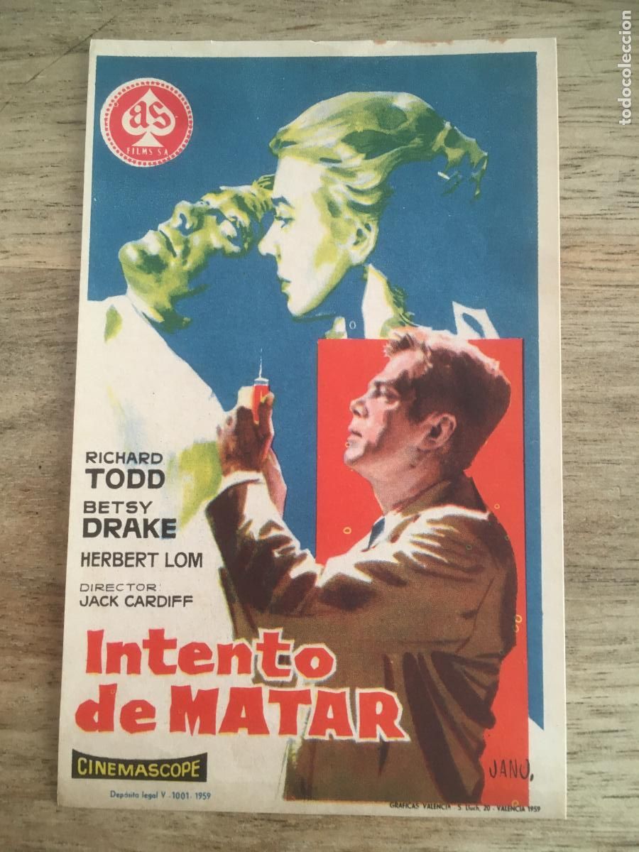  Flyers Publicitaires de films Anciens: intento de matar folleto de mano original antiguo perfecto estado