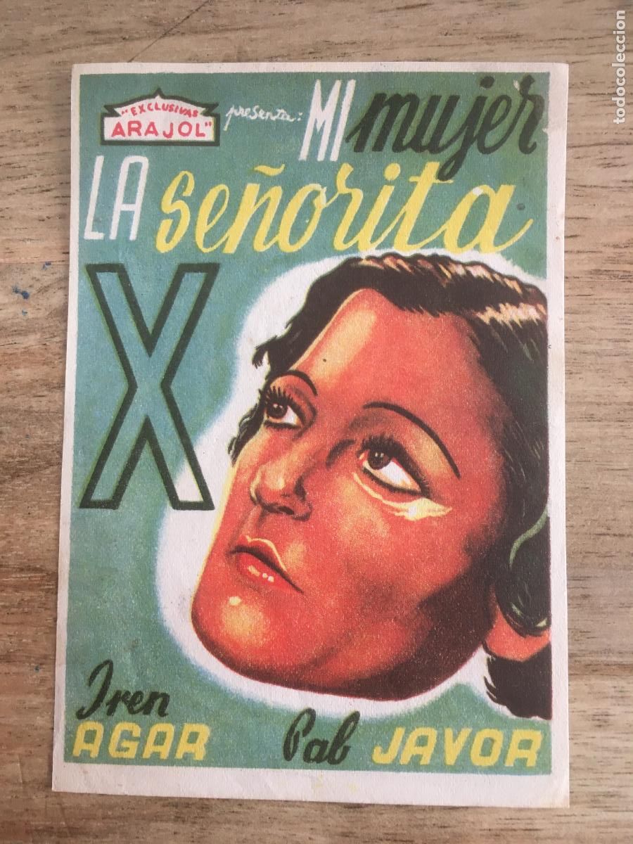 Kino: mi mujer la se&ntilde;orita x arajol folleto de mano original antiguo perfecto estado