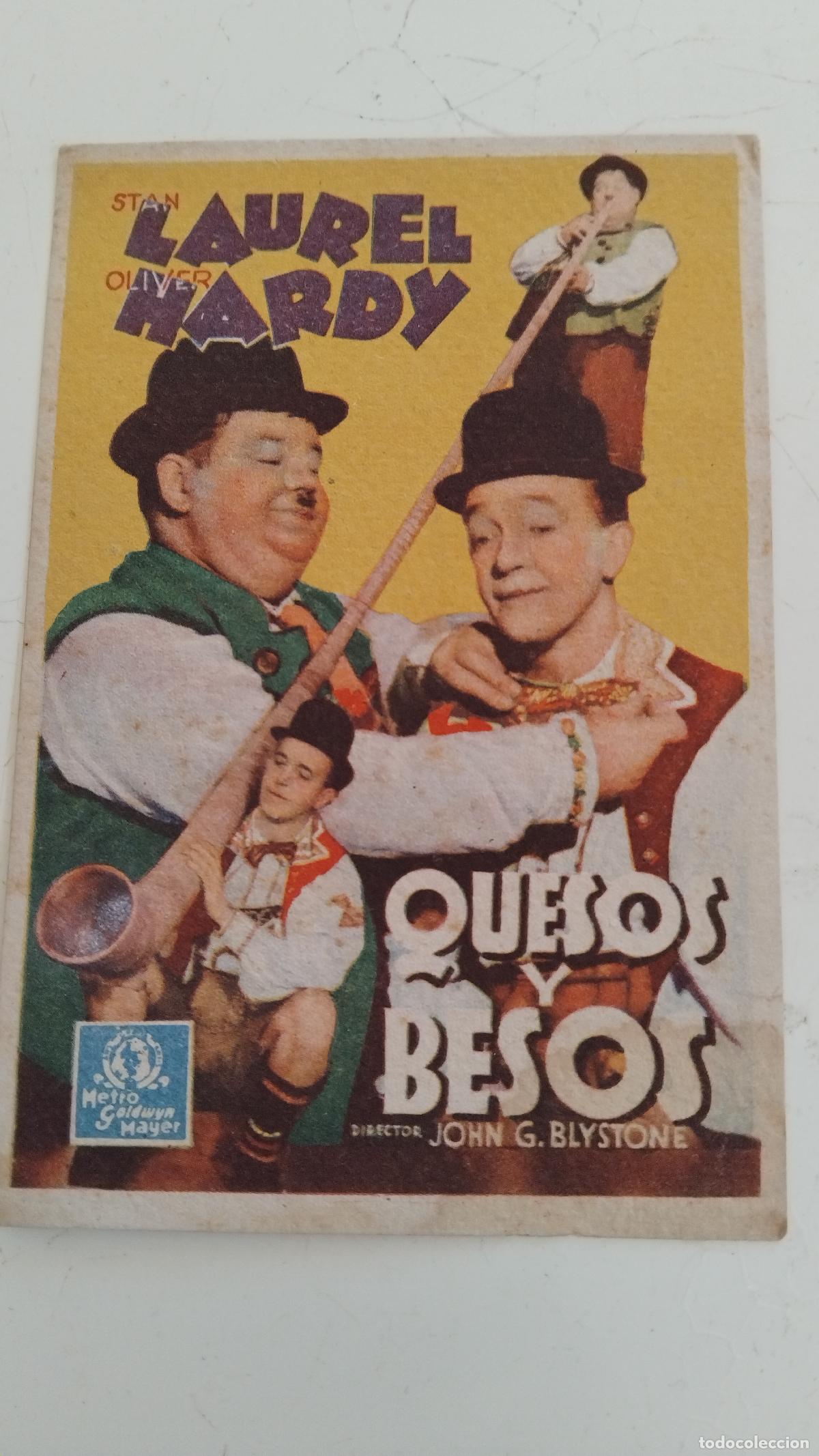 Cine: PROGRAMA DE CINE CARTON - QUESOS Y BESOS - STAN LAUREL OLIVER HARDY - Foto 1