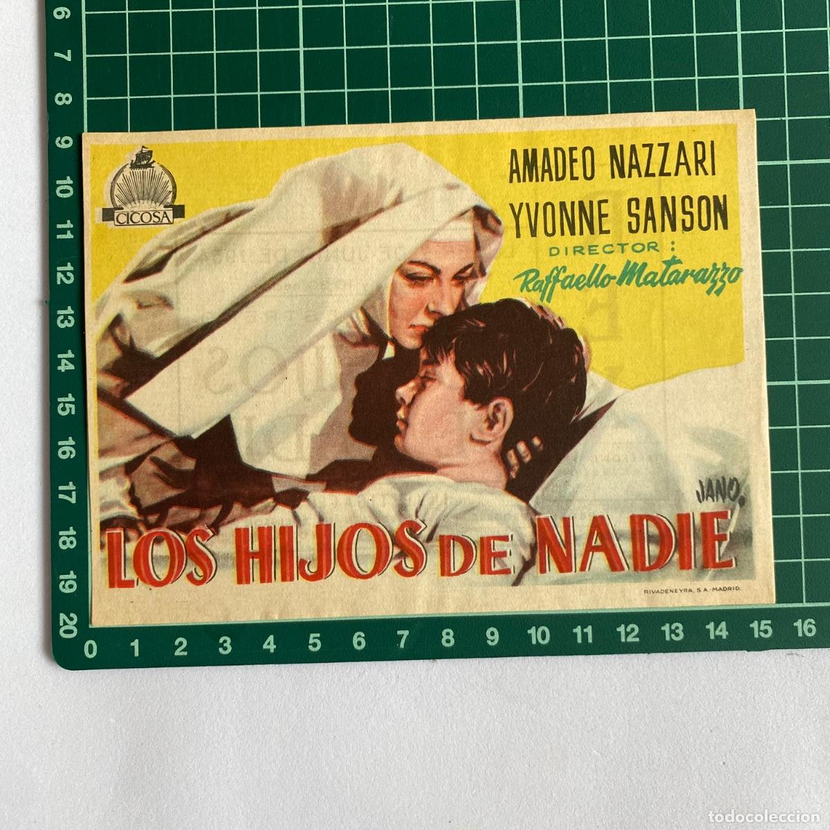  Flyers Publicitaires de films Anciens: folleto de mano programa de cine pelicula Hijos de nadie 1954 Rex