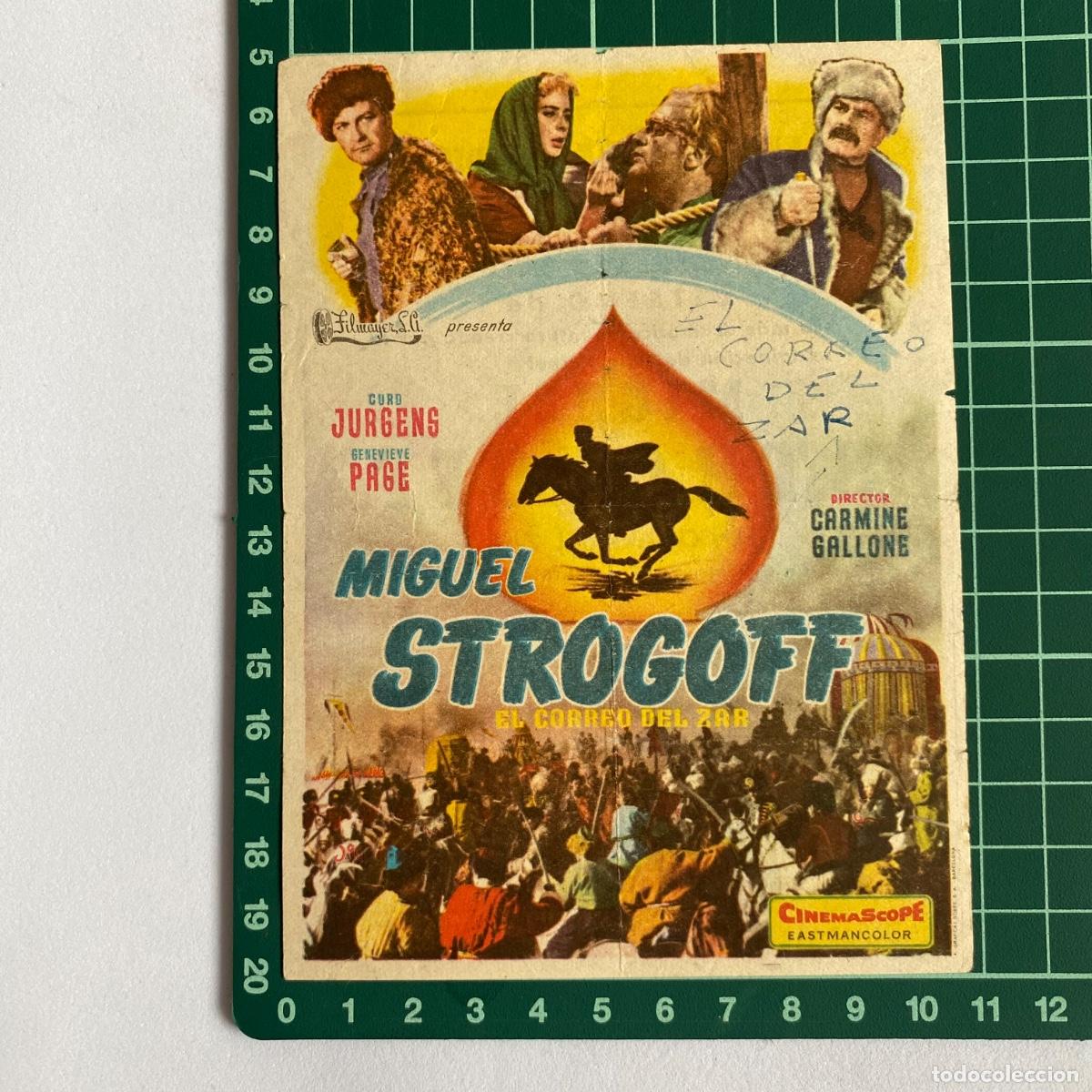  Flyers Publicitaires de films Anciens: folleto de mano programa de cine pelicula Miguel Strogoff El correo del zar 1958 Teatro condal
