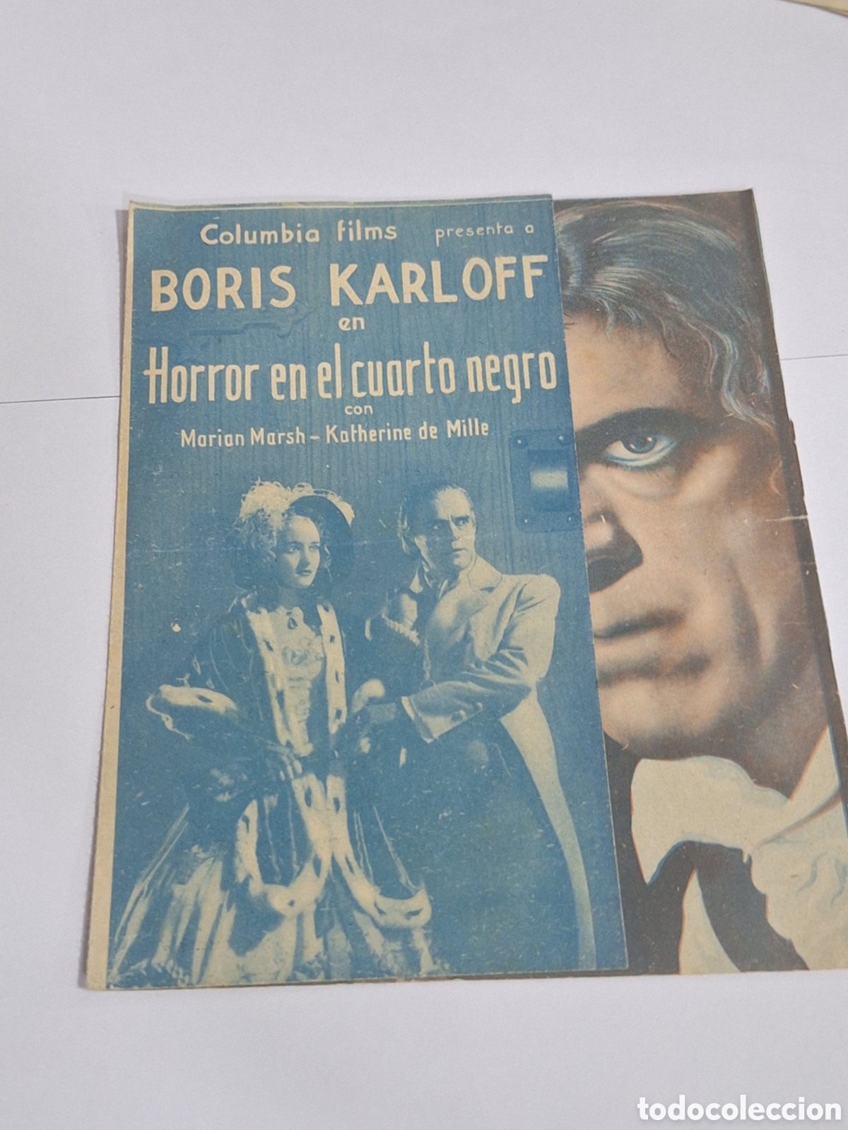 Cine: HORROR EN EL CUARTO NEGRO PROGRAMA DOBLE COLUMBIA BORIS KARLOFF MARIAN MARSH - Foto 1