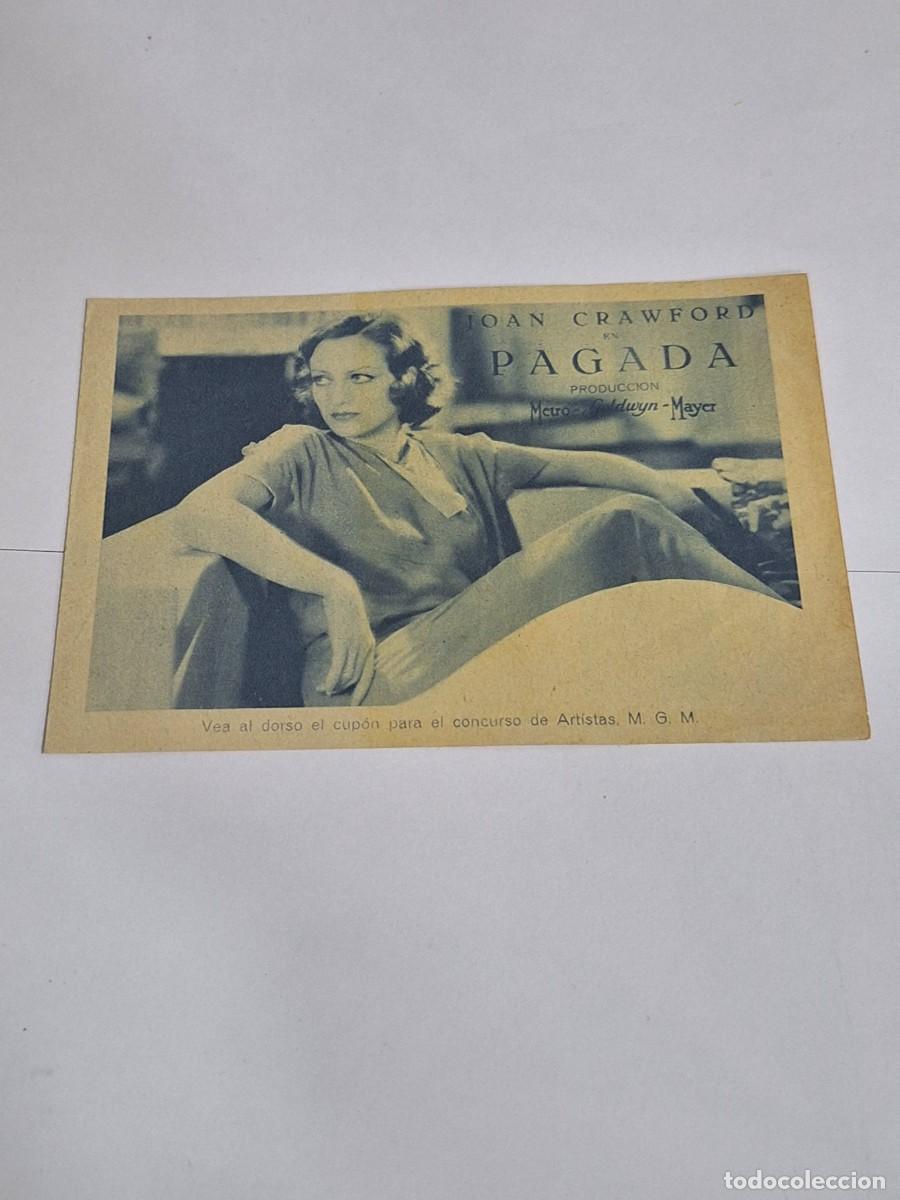 Cine: FOLLETO / PROGRAMA CINE . Pagada . Joan Crawford - Foto 1