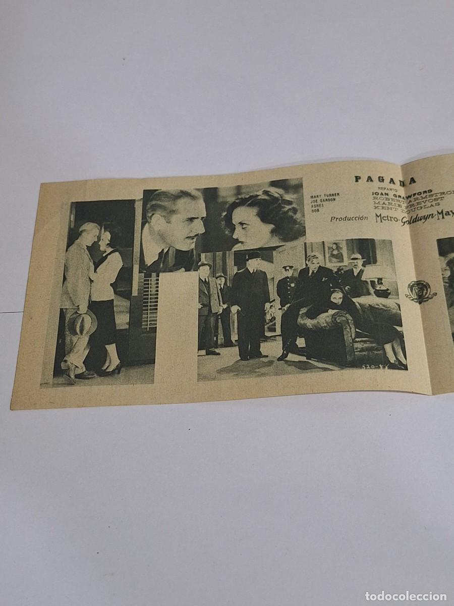 Cine: FOLLETO / PROGRAMA CINE . Pagada . Joan Crawford - Foto 2