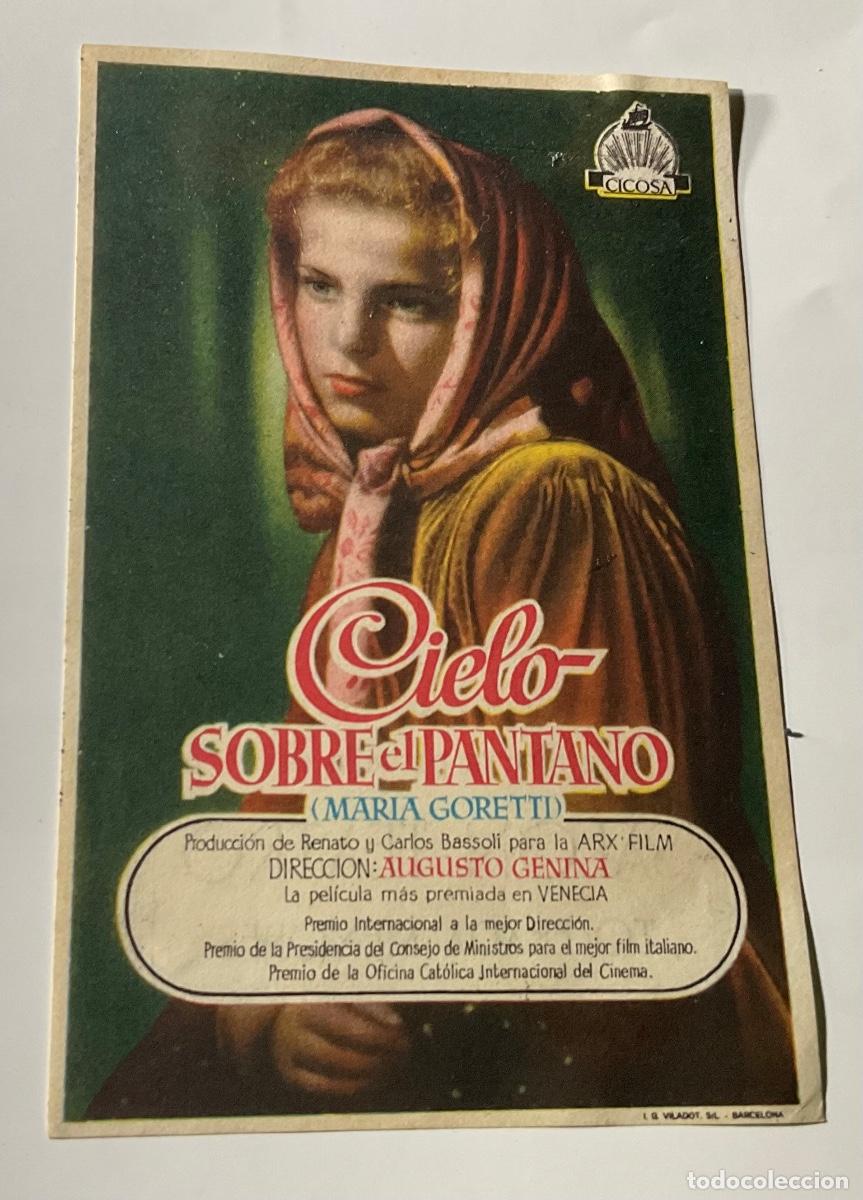  Flyers Publicitaires de films Anciens: FOLLETO DE MANO CIELO SOBRE EL PANTANO. PUBLICIDAD SAL&Oacute;N TEATRO
