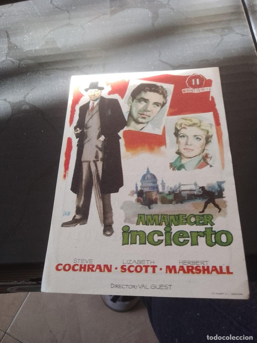 Cine: Amanecer incierto folleto a&ntilde;os 50 aproximado