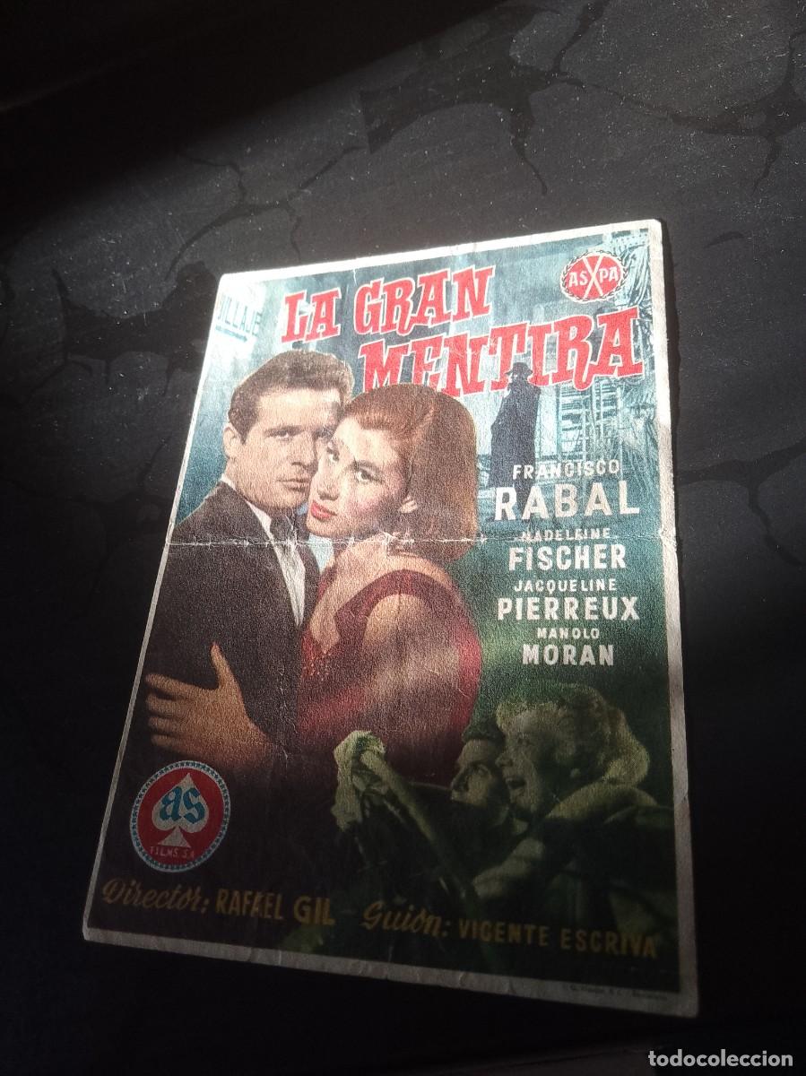 Cine: La gran mentira folleto a&ntilde;os 50 aproximado