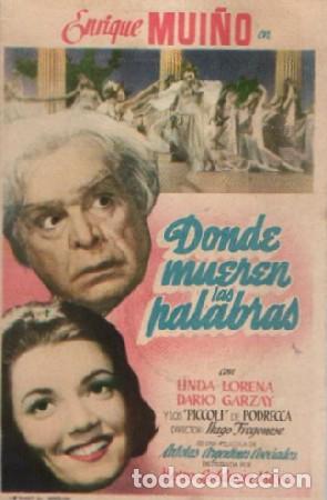 Cine: PROGRAMA DE CINE: DONDE MUEREN LAS PALABRAS PC-9287 - Foto 1