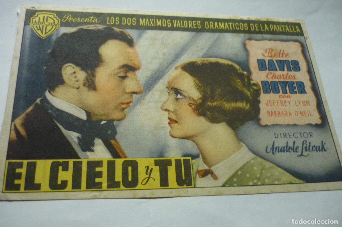 Cine: programa el cielo y tu ,.bette davis publicidad cinema brafim - Foto 1