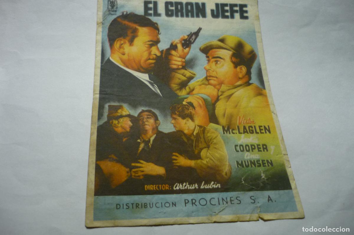 Cine: programa el gran jefe .-victor mc laglen publicidad - Foto 1
