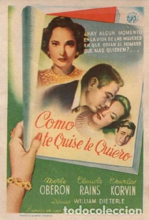 Cine: PROGRAMA DE CINE: COMO TE QUISE TE QUIERO PC-9297 - Foto 1