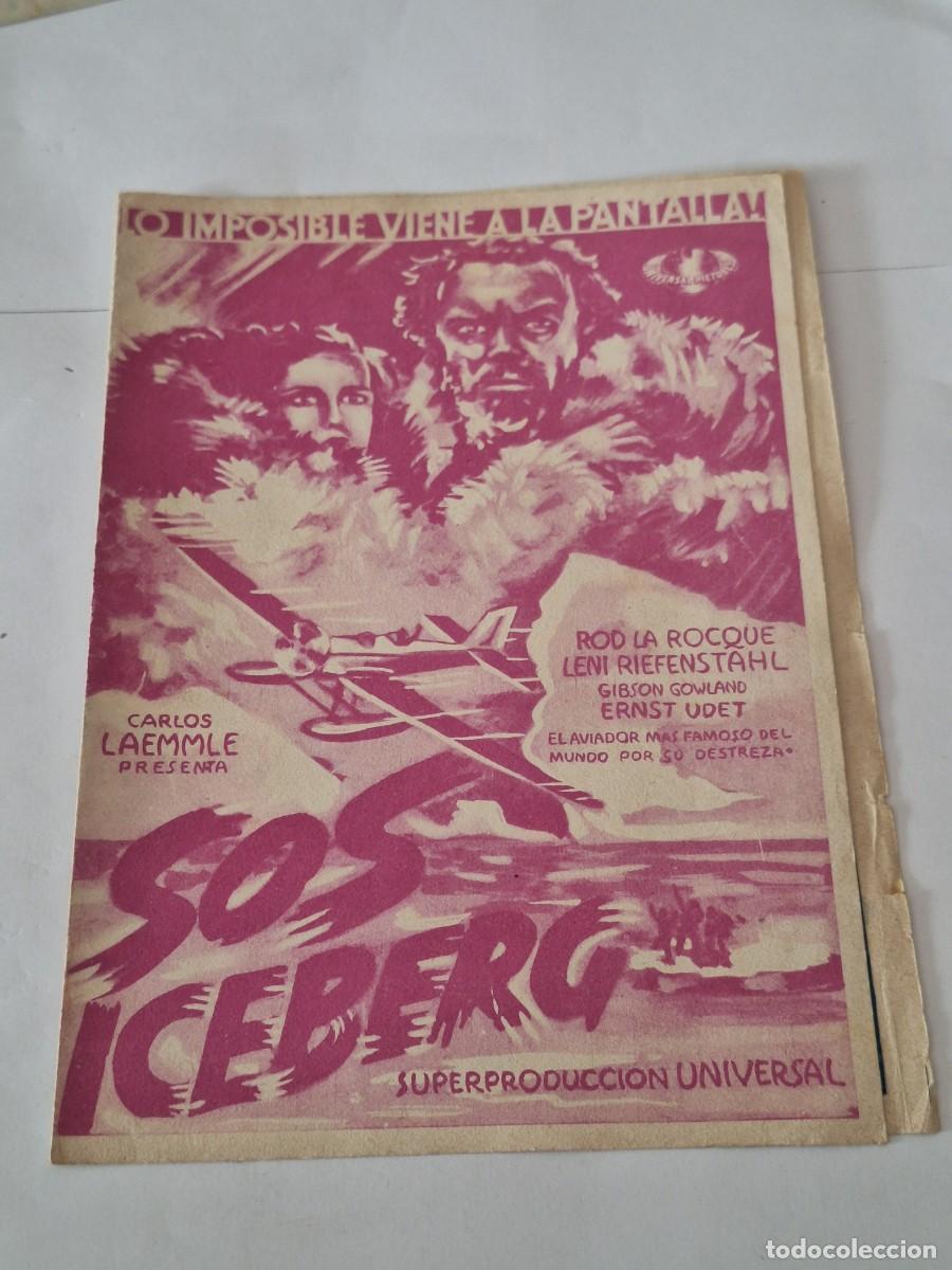 Cine: PROGRAMA SOS ICEBERG, ROD LA ROCQUE LENI RIEFENSTAHL - Foto 1