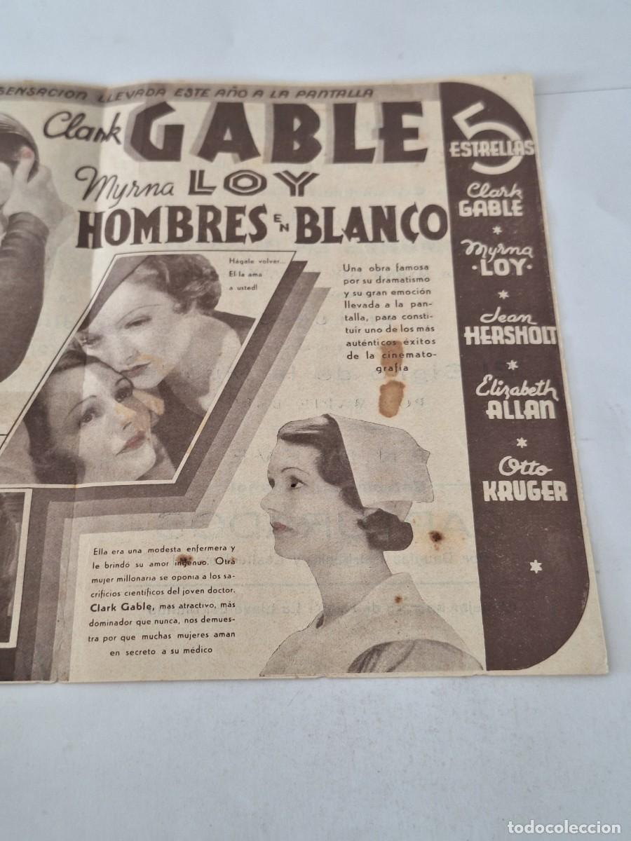 Cine: PROGRAMA DE CINE - HOMBRES EN BLANCO - FOLLETO DE MANO 100% ORIGINAL - Foto 3